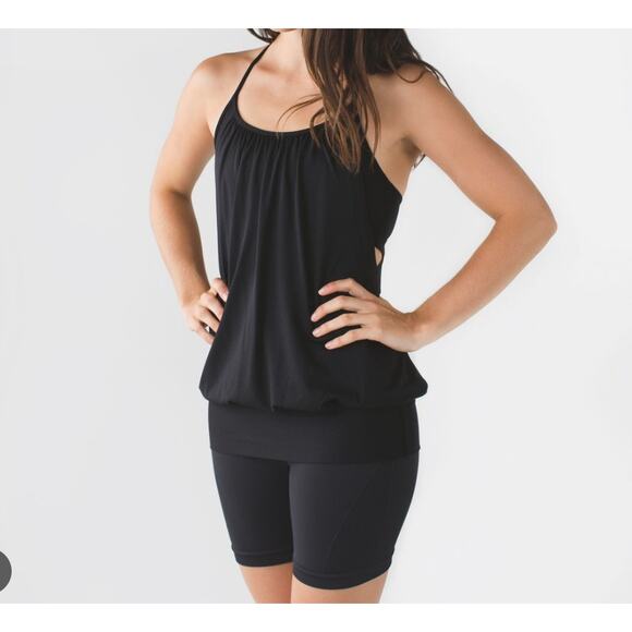 Lululemon No Limits Tank Top Black Racerback Sports Bra Attached Womens Sz 8 - Picture 9 of 9